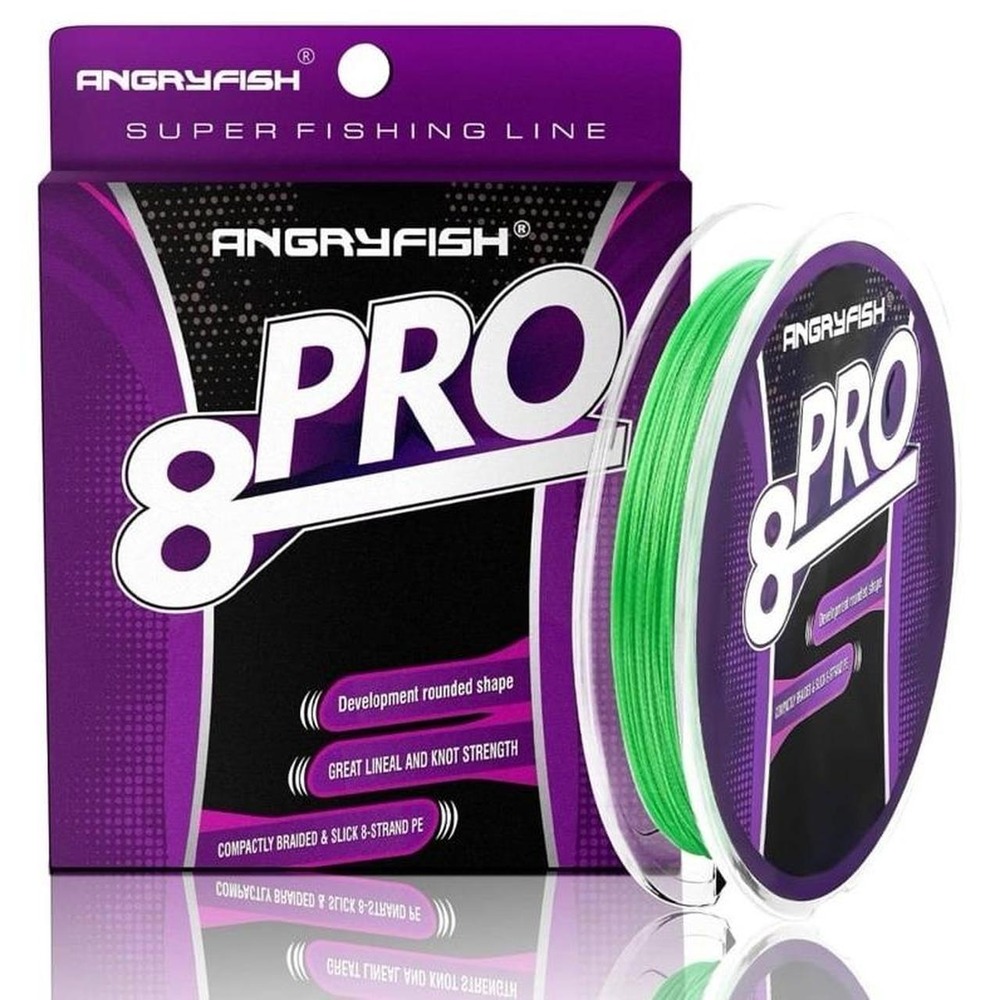 NEW Angryfish 8-PRO Braided Fishing Line, Green, 30lbs, 125yd